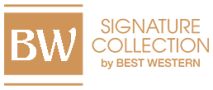 The image shows the logo for "BW Signature Collection by Best Western" with a brown background and black text.