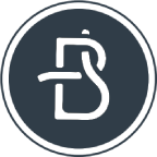 The image shows a circular logo with a stylized combination of the letters 'B' and 'S' inside, set against a solid dark background.